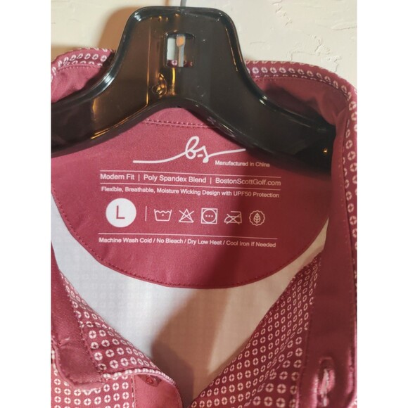 L Boston Scott GEN 1 Junior Boys Golf Polo NWT Crimson Sz L Athletic MSRP $49 - Picture 7 of 7